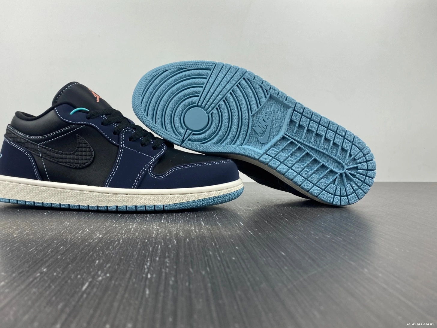 Navy FJ5478-010 Jordan Black Snakeskin 1 Low Air 1106